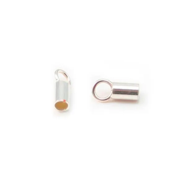 Embouts  pour cordon 2 mm argent 925 x 2pcs