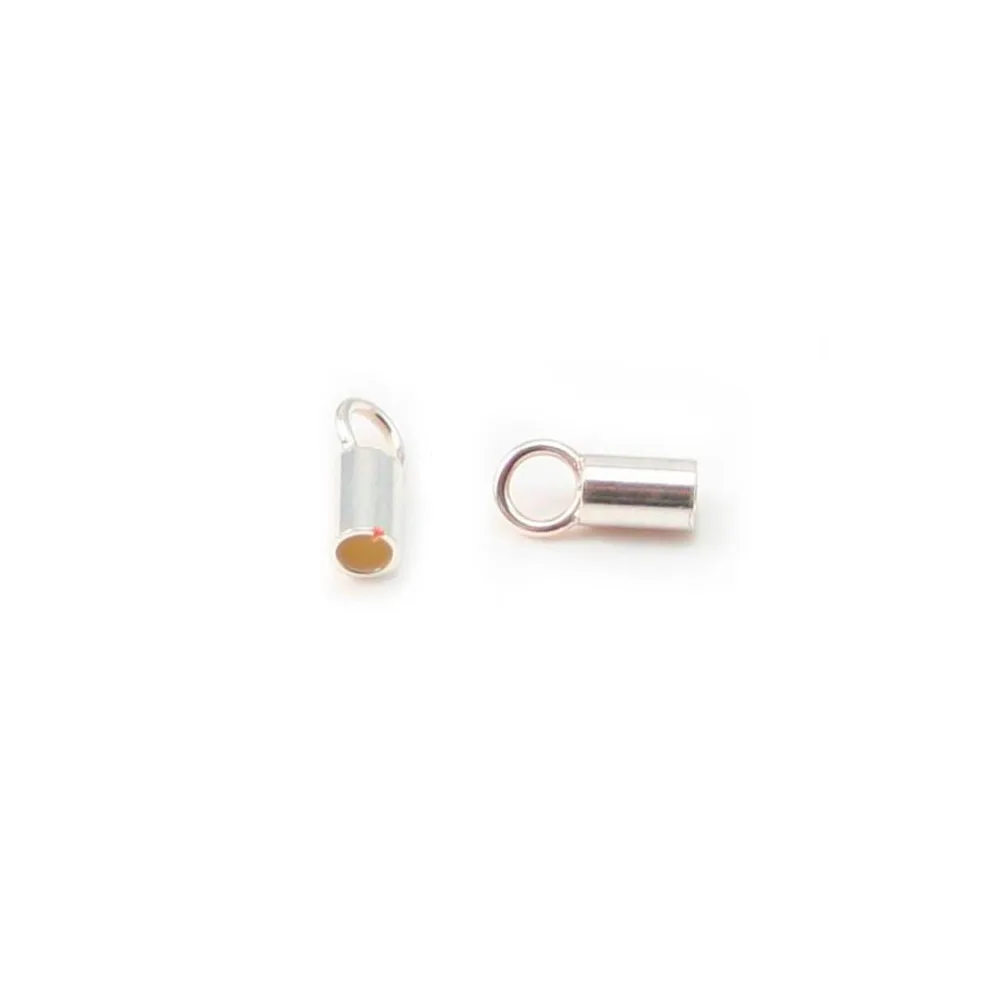 Embouts  pour cordon 2 mm argent 925 x 2pcs
