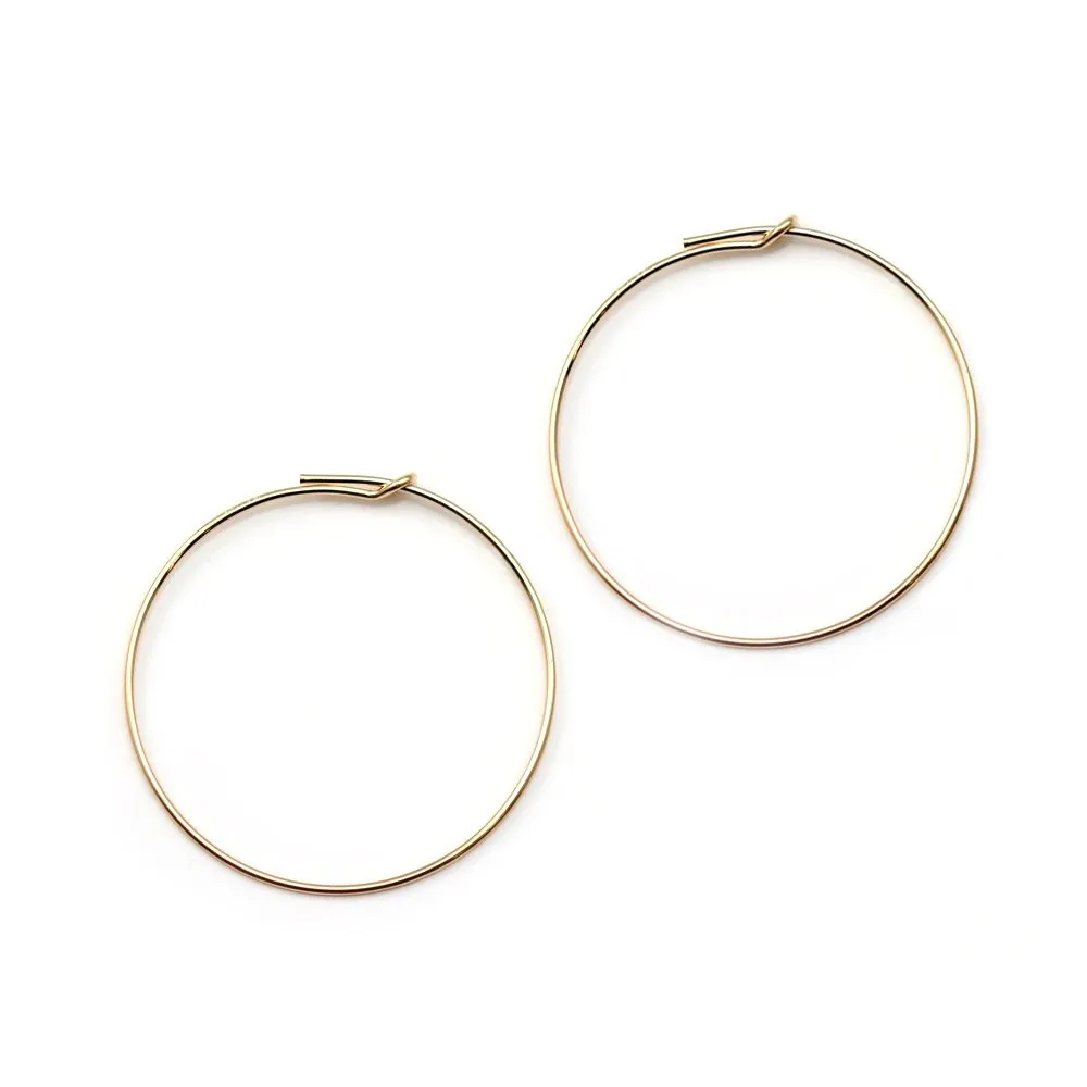 14k gold filled hoop earrings to decorate 0.7x45mm x 2pcs