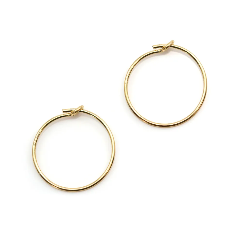 Créoles à décorer en gold filled 14 carats 15x0.7mm x 2pcs