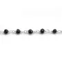 Chaîne Argent  avec Spinelle Noir en 3-4mm x 20cm