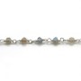 Chaîne Argent avec  Labradorite en 3-4mm x 20cm