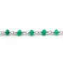 Chaîne Argent avec Agate Vert en 3-4mm x 20cm