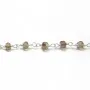 Chaîne argent avec quartz fumé en 3-4mmx 20cm