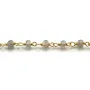 Chaîne Argent Doré avec  Labradorite en 3-4mm x 20cm