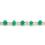 Chaîne Argent Doré avec Agate Vert en 3-4mm x 20cm