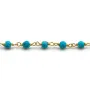 Chaîne Argent Doré avec Turquoise reconstitué en 3-4mm x 20cm