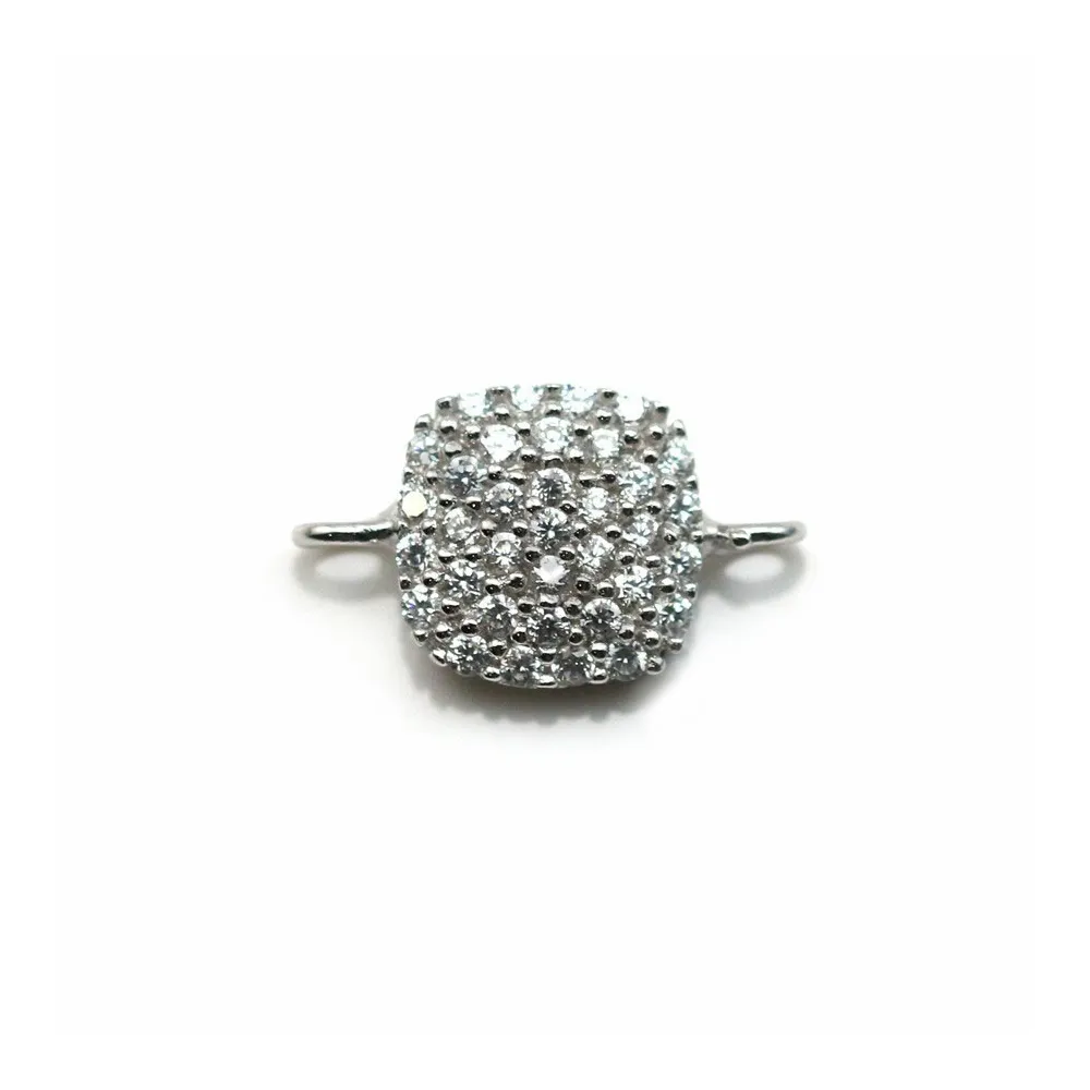 Intercalaire fleur 18mm en argent 925 rhodié pour perle semi-percée  x 1pc