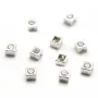 Intercalaire carré en argent 925 & avec zirconium 4mm x 1pc