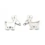 Breloque en argent 925 zirconium avec 2 anneaux 15x17mm x 1pc