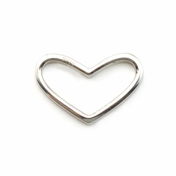 Coração espaçador 12,5x18mm prata 925 x 1pc