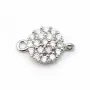 Breloque en argent 925 & zirconium 8x13mm avec 2 anneaux