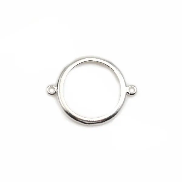 Intercalary round support for cabochon ,sterling silver 925, 8mm  x 1pc