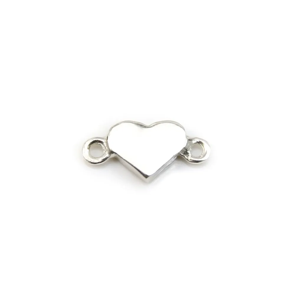 Breloque coeur en argent 925 5x10mm x 2pcs