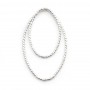 Intercalaire double ovale martèle ,17x27mm, argent 925  x 1pcs