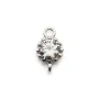Intercalaire ronde zirconium avec 2 anneaux en argent 925 x 1pc