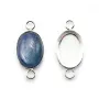 Intercalaire support oval à coller, argent 925, 10X14mm x 1pc