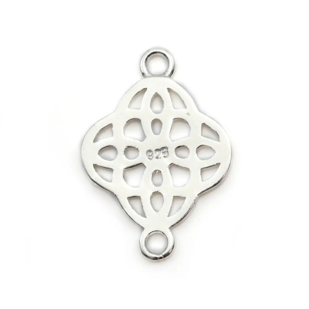 Intercalaire tréfle argent 925, 12x17mm x 1pcs