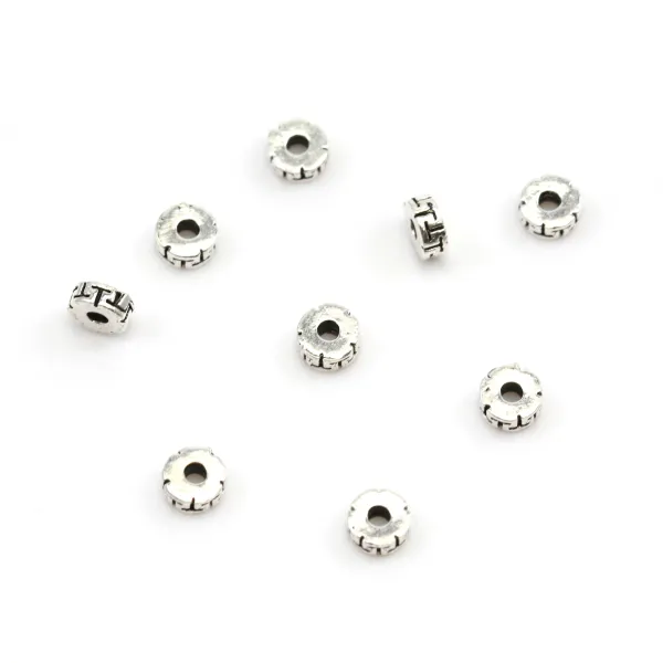 Perles intercalaires fleurs en argent 925 6.0x4.0mm x 5pcs