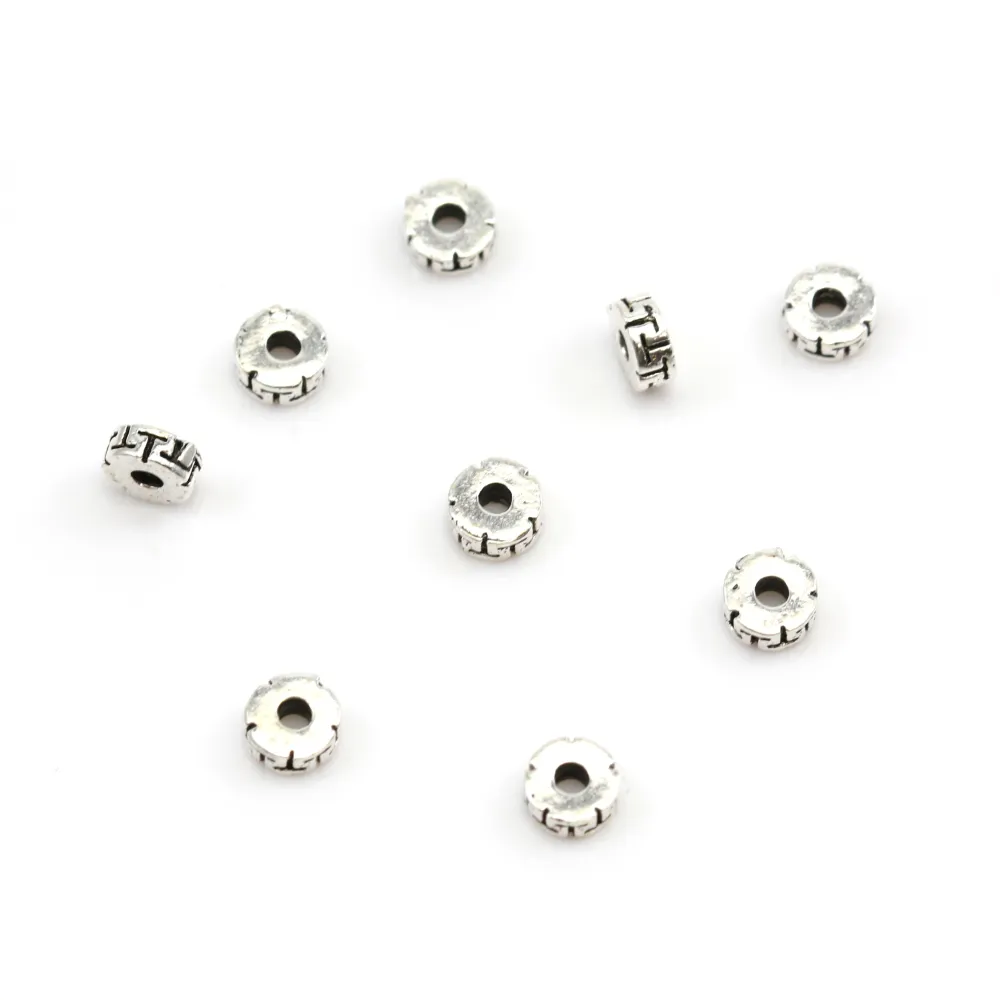 925 sterling silver beads spacer flower 6.0x4.0mm  x 15pcs