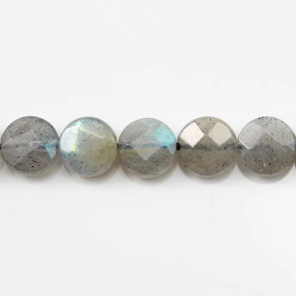 Labradorite Ronde Plate Facette 10mm x  4pcs