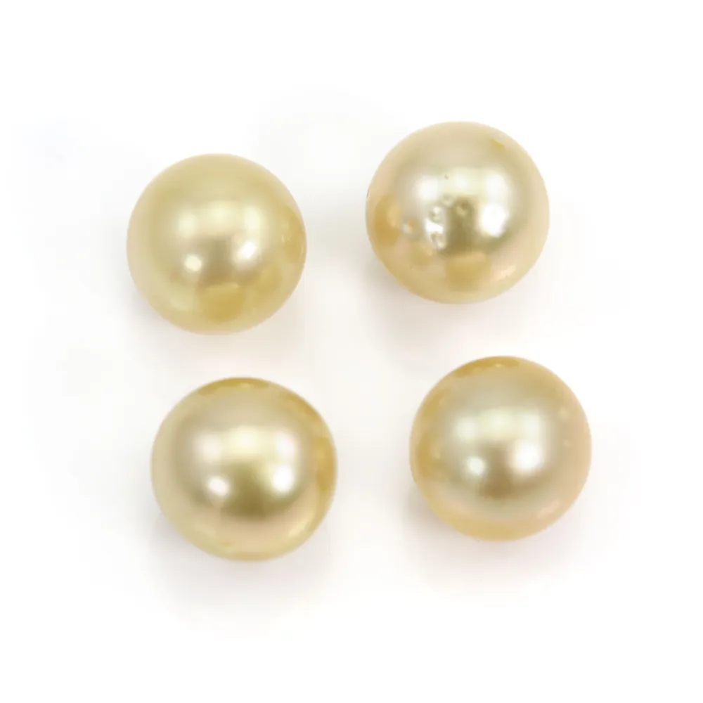 Perle des mers du Sud, semi-percée, champagne, ronde, 9-10mm