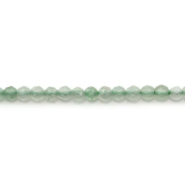 Aventurine green, in round faceted shape, in size of 2mm x 40cm 