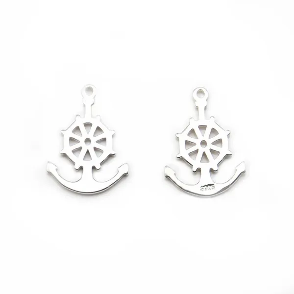 Breloquel' ancer en argent 925 12x17mm x 2pcs