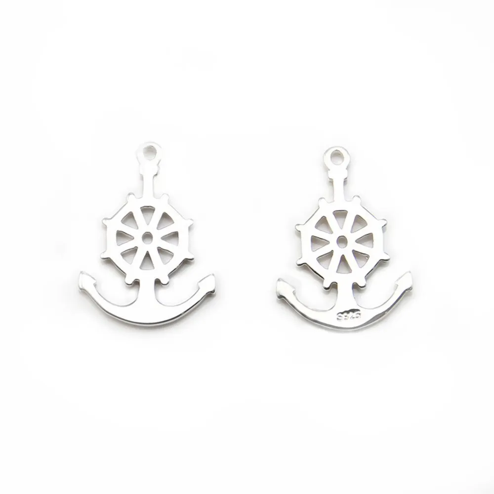 Breloquel' ancer en argent 925 12x17mm x 2pcs