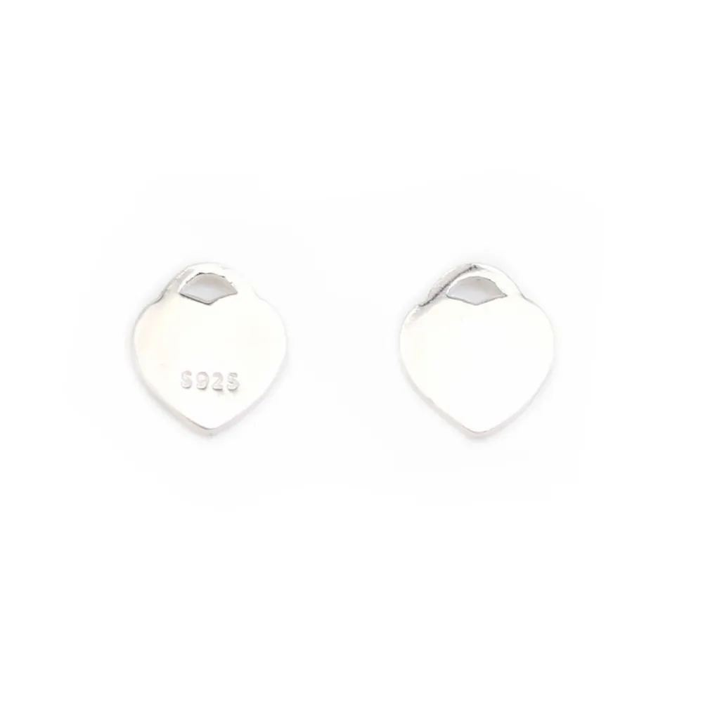 925 sterling silver charm heart 4x6mm x 2pcs
