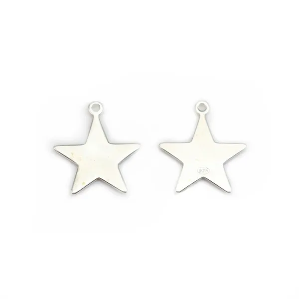 Charm star openwork ,sterling silver 925, 8x13.5mm x 2pcs