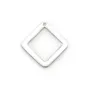925 sterling silver hollowed out square charm 9mm x 2pcs