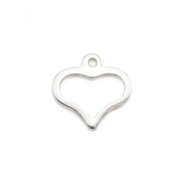 Breloque en forme de coeur 8mm en argent 925  x 4pcs