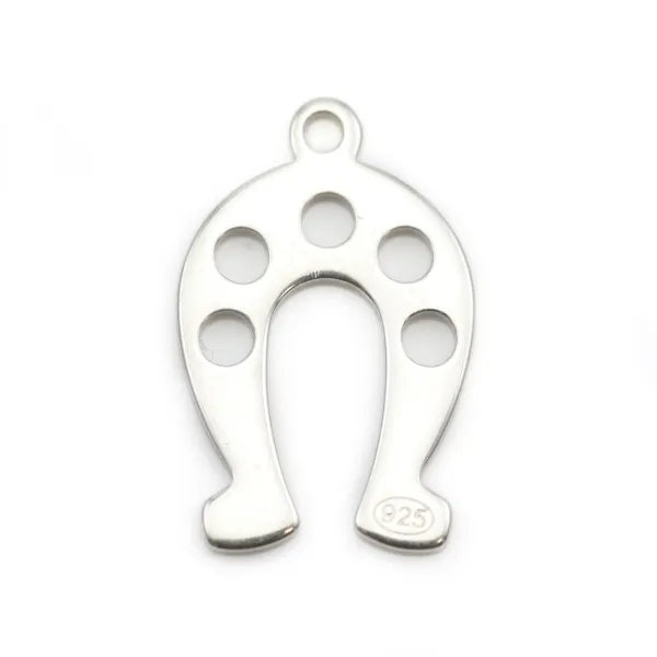 Breloque fer à cheval en argent 925, 11x16mm x 1pc