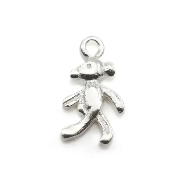 Breloque ours en argent 925 5x10mm x 2pcs