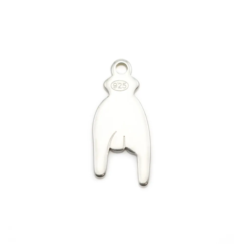 Breloque robe en argent 925, 7x16mm x 1pc