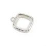 Charm support  for cabochon square,sterling silver 925, 10mm x 1pc