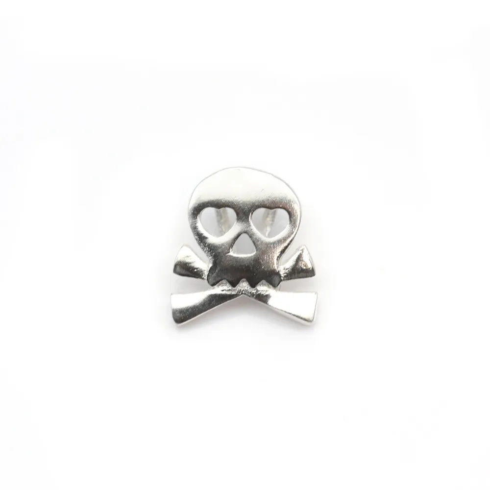 Breloque tête de mort en argent 925 8x9mm x 2pcs
