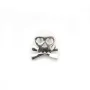 Breloque tête de mort en argent 925 8x9mm x 2pcs