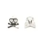 Breloque tête de mort en argent 925 8x9mm x 2pcs
