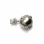 Pendentif en argent 925 rhodié pour perle semi percé x 1pc