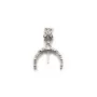 Pendentif en argent 925 rhodié pour perle semi percé x 1pc