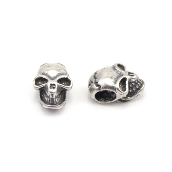 Pendentif tête de mort  Argent 925 10x17mm x 1pc