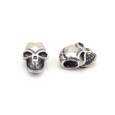 925 Sterling Silver skull pendant  10x17mm  x 1pc 