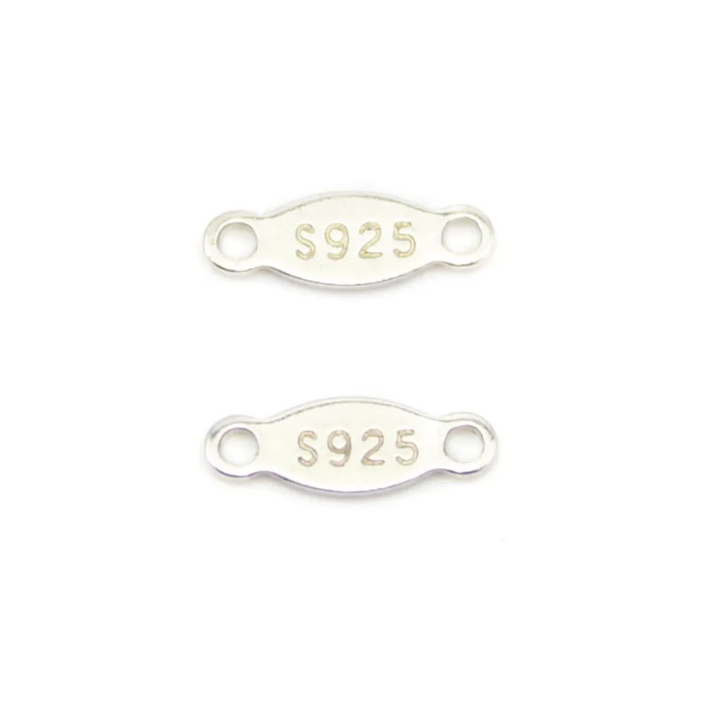 Tag "silver" en argent 925 3x8mm x 10pcs