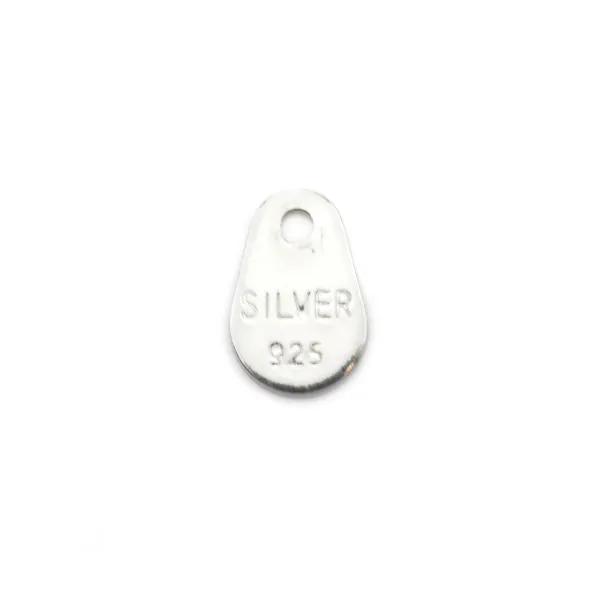 Tag "silver" en argent 925 3.5x5.5mm x 10pcs