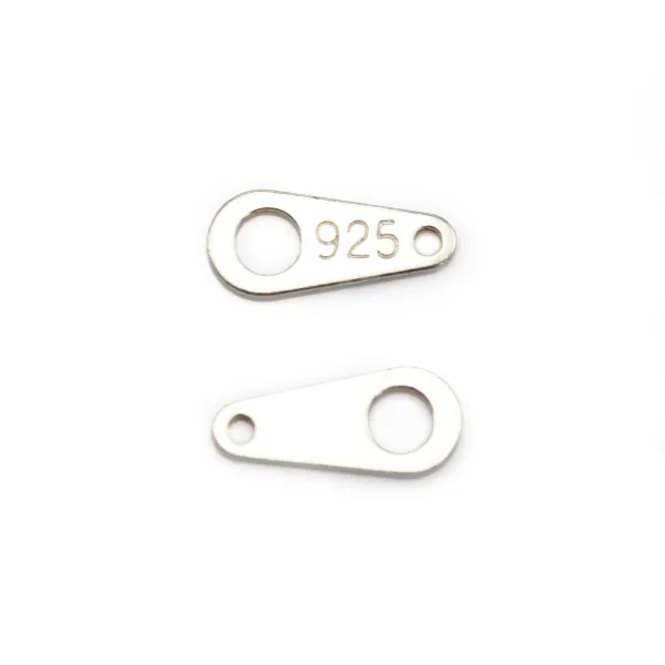 Tag "silver" en argent 925 3.5x8.5mm x 10pcs