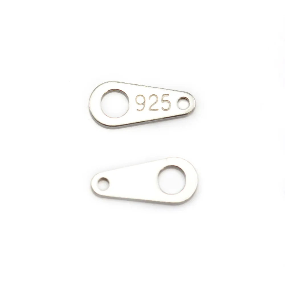 925 sterling silver "silver" tag 3.5x8.5mm x 10pcs