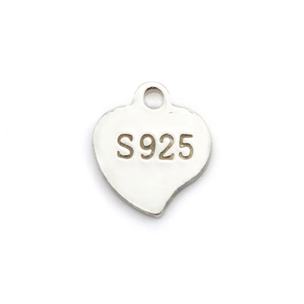 Tag "silver" en argent 925 6mm x 10pcs