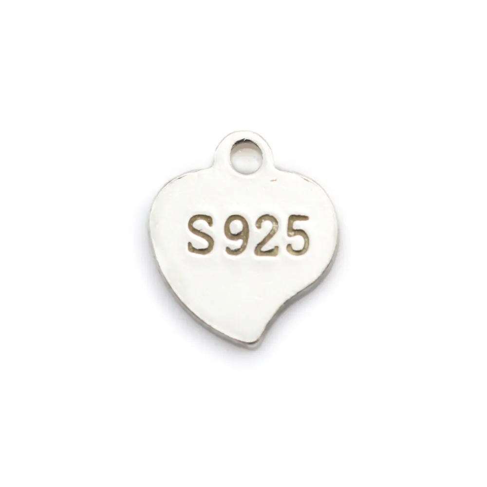 Tag "silver" en argent 925 6mm x 10pcs
